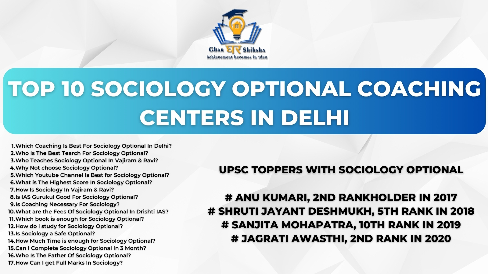 You are currently viewing Best Sociology Optional Coaching In Delhi