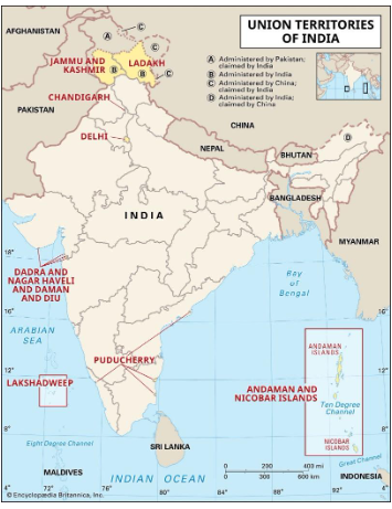 Union Territories in India | How Many Union Territories In India